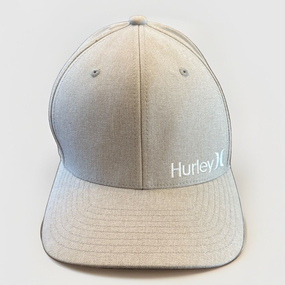 Hurley Mens Beige Fitted Flexfit Cool Stretched Hat Size L-XL Baseball Cap